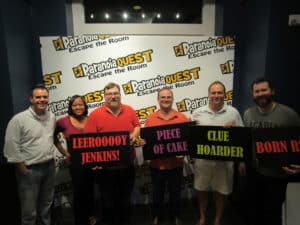 Group of participants with signs all around
