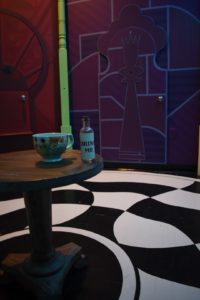 Whimsical room with a table