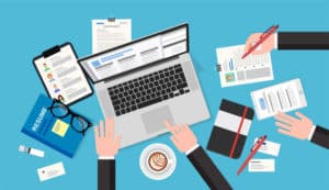 Graphic of an office worker
